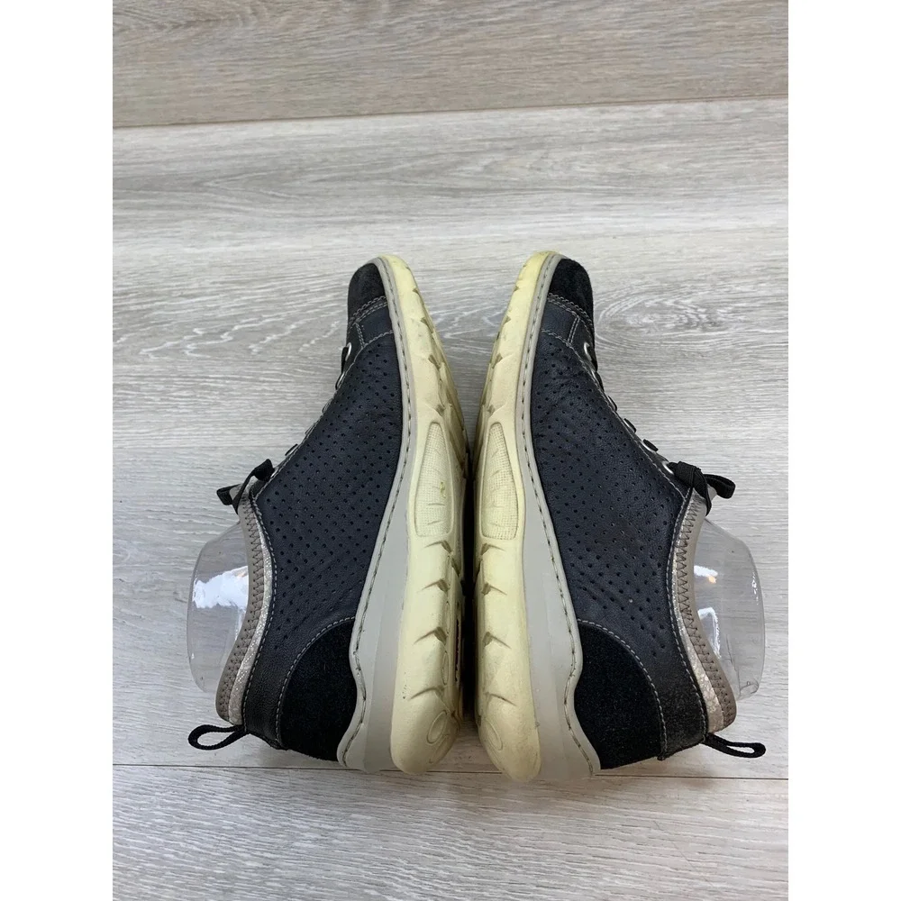 Rieker Women's Sneakers Memosoft Black Leather Suede Zip Comfort 8.5 Shoes